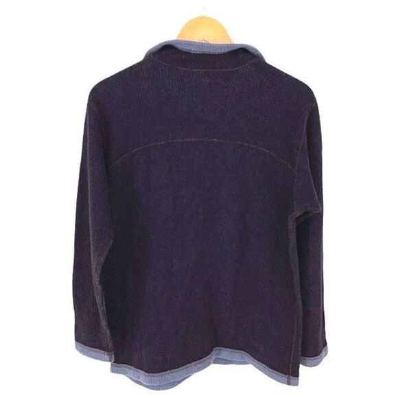 Patagonia Women’s 1/4 Zip‎ Henley Sweater Wool Blend Size Large Purple - Picture 3 of 9